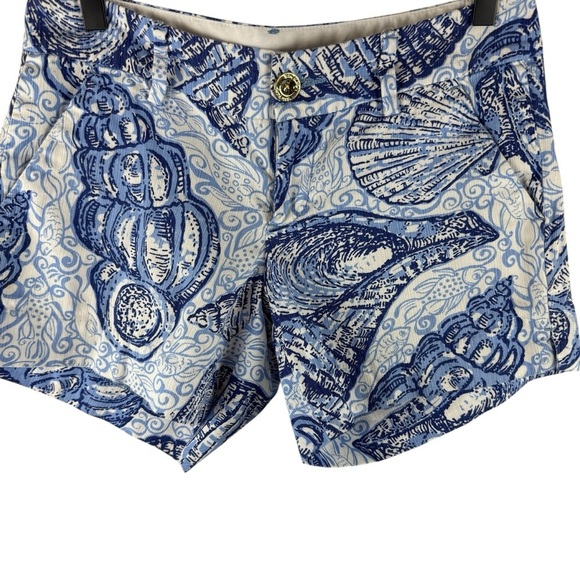 Lilly Pulitzer Callahan Blue Shell Print Shorts Size 2 - Picture 5 of 6
